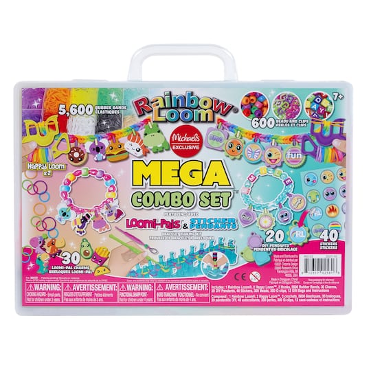Rainbow Loom&#xAE; Mega Combo Set&#x2122; Loomi-Pals&#x2122; &#x26; Sticker Pendants Bracelet Making Kit